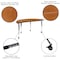 Flash Furniture Mobile 60" Circle Wave Oak Table Set-18" Chairs XU-GRP-18CH-A60-HCIRC-OAK-T-A-CAS-GG - alternate 4
